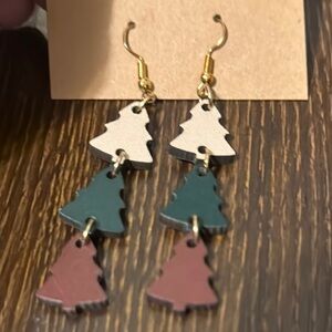 Festive Tree Earrings in Multicolor